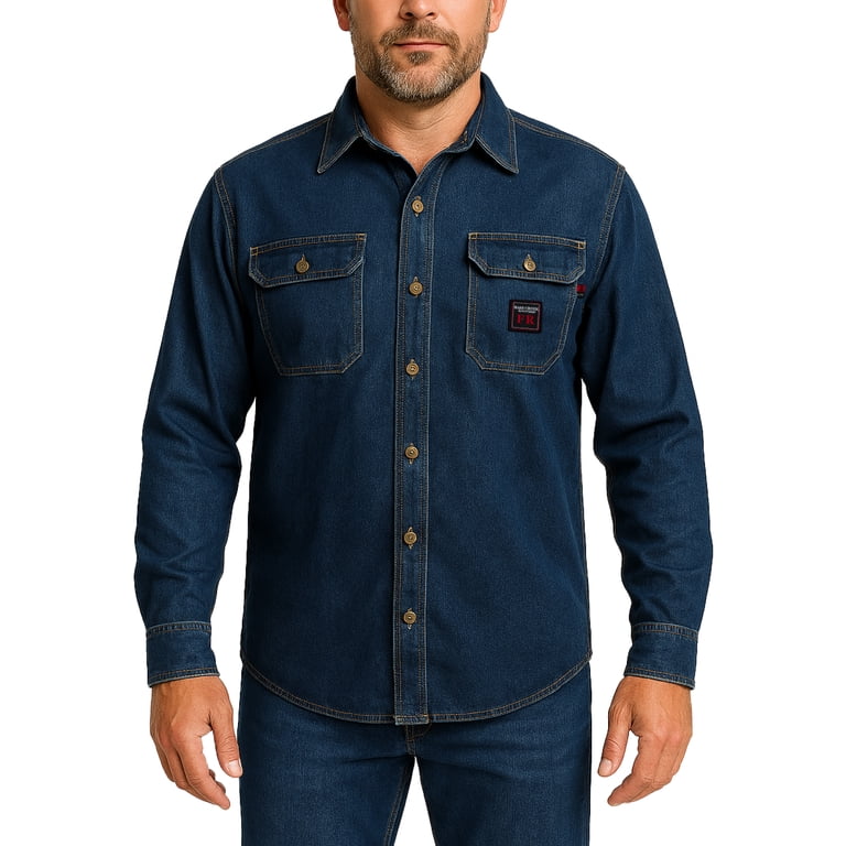 Bass Creek Outfitters Men's Flame Resistant Denim Work Shirt photo 4