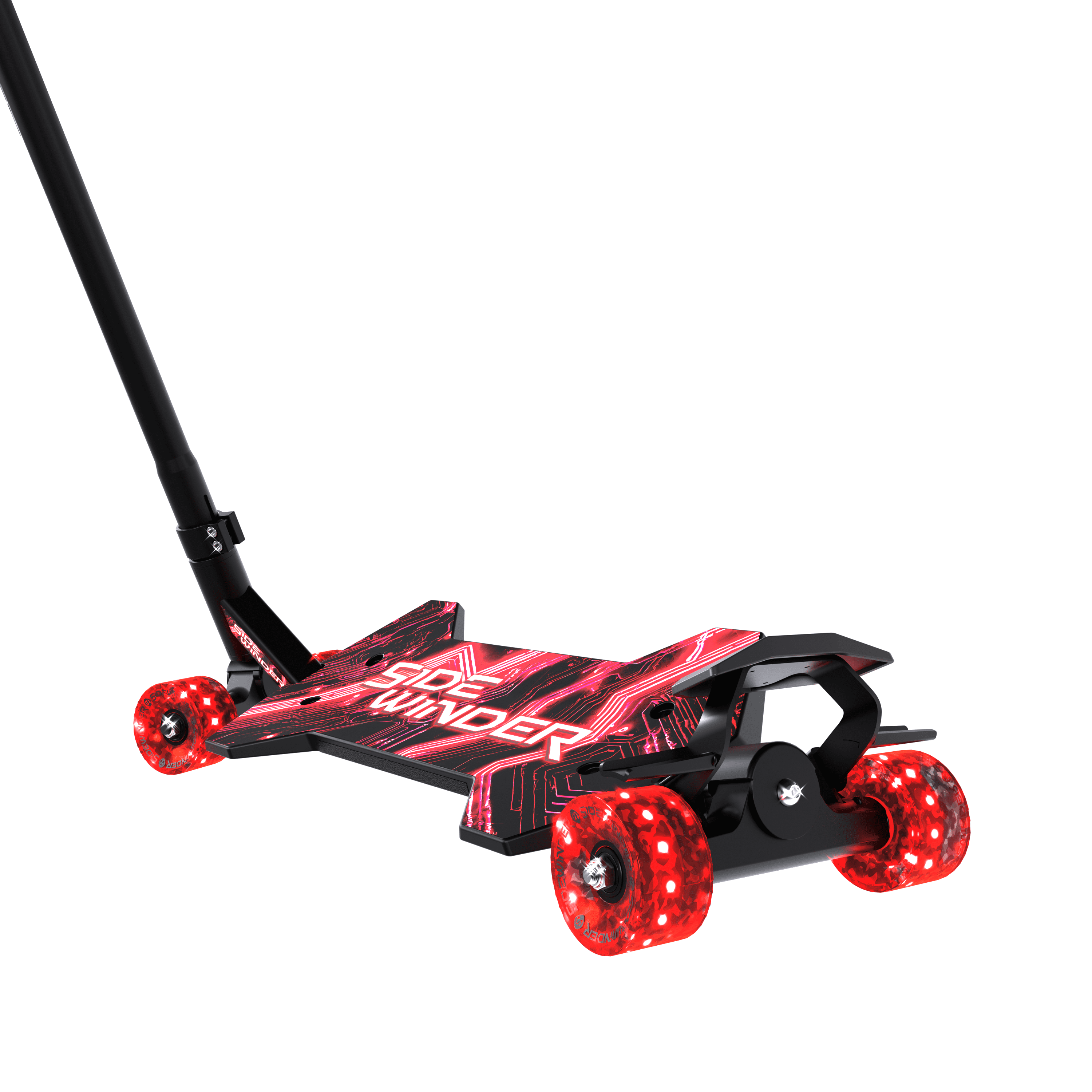 MELO Sidewinder Kids Carving Scooter with 70mm LED Wheels, Ages 5+, Red