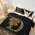 thumbnail image 3 of Erosebridal Chic Cheetah Print Twin Bedding, Personalized Initial D Duvet Cover Set, Black Brown, Black Reversible 2 Pieces, 1 Duvet Cover and 1 Pillowcase (No Comforter), 3 of 6