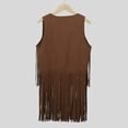 thumbnail image 4 of WERYOUNG Child 60s 70s Retro Cowboy Cow Girl Vest Outfits Hippie Set Kids Girls Fringe Tassel Vest Party Cute, 4 of 8