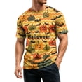 thumbnail image 5 of IAJDKMEK Men's Summer Graphic T-Shirt - Halloween Print Crewneck Tee for Men, Lightweight Breathable, Funny Casual Shirts for Daily & Costume Party,Yellow 3XL, 5 of 7