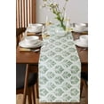 thumbnail image 2 of Sage Green Botanical Burlap Cotton Table Runner 16x72 Inches Long, Watercolor Color Block Art Farmhouse Table Runners, Outdoor Dining Tablecloths Decor for Baby Shower/Party/Wedding, 2 of 6