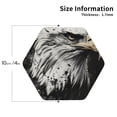 thumbnail image 2 of Lsque Ink Style Bald Eagle Pattern 4" Drink Coasters Set of 4, PVC Leather Absorbent Coasters, Table Coaster Set Decorative Coffee Cup Coasters Housewarming Gift -Hexagon, 2 of 6