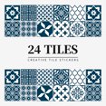 thumbnail image 2 of Queilt (Blue)24PCS Tile Sticker, Self-Adhesive Sticker Wallpaper Heat Resistant Waterproof Backsplash for Kitchen Bathroom Mosaic Stick, 2 of 3