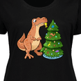 thumbnail image 4 of Inktastic Tyrannosaurus Rex Decorating Christmas Tree Women's Plus Size T-Shirt, 4 of 5