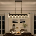thumbnail image 3 of ACROMA Allegray 52in Farmhouse 7-light Linear Chandelier Rectangle Kitchen Island Pendant Driftwood, 3 of 5