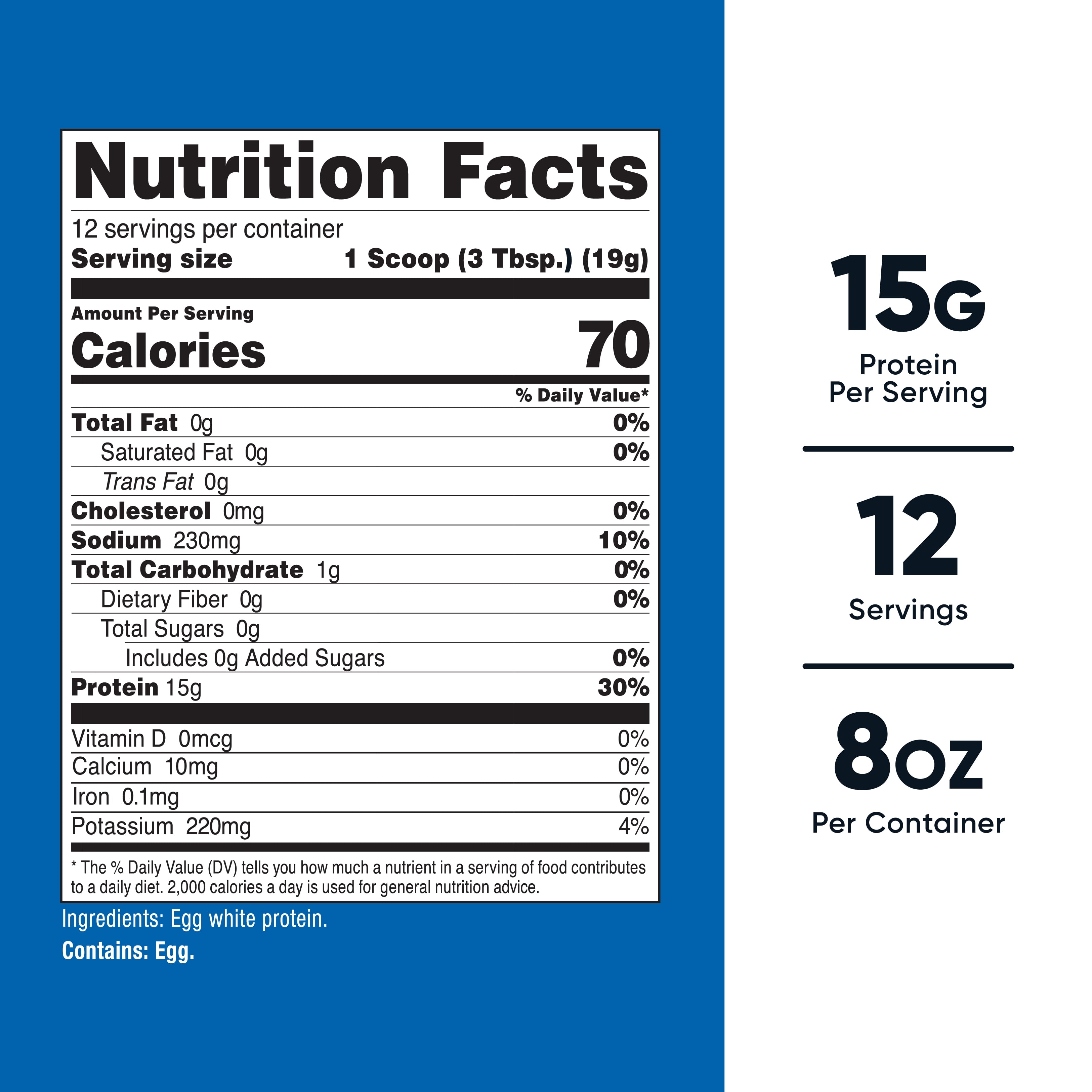 Nutricost Egg White Protein Powder 8oz (Unflavored) - Non-GMO, Gluten Free Supplement