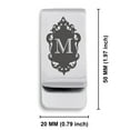 thumbnail image 2 of Stainless Steel Alphabet Letter M initial Classic Slim Money Clip Credit Card Holder, 2 of 2