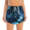 thumbnail image 2 of Balery Celestial Ram Night Sky Pantalones cortos deportivos para mujer con forro y dos bolsillos, elásticos, para entrenamiento, gimnasio, yoga-X-Large, 2 of 7