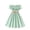 #78Mint Green, variant on Girl's Cold Shoulder Ruffle Trim Short Sleeve Dresses Belted Flared A Line Dress Casual Summer Vacation Outfits with Belt White 80