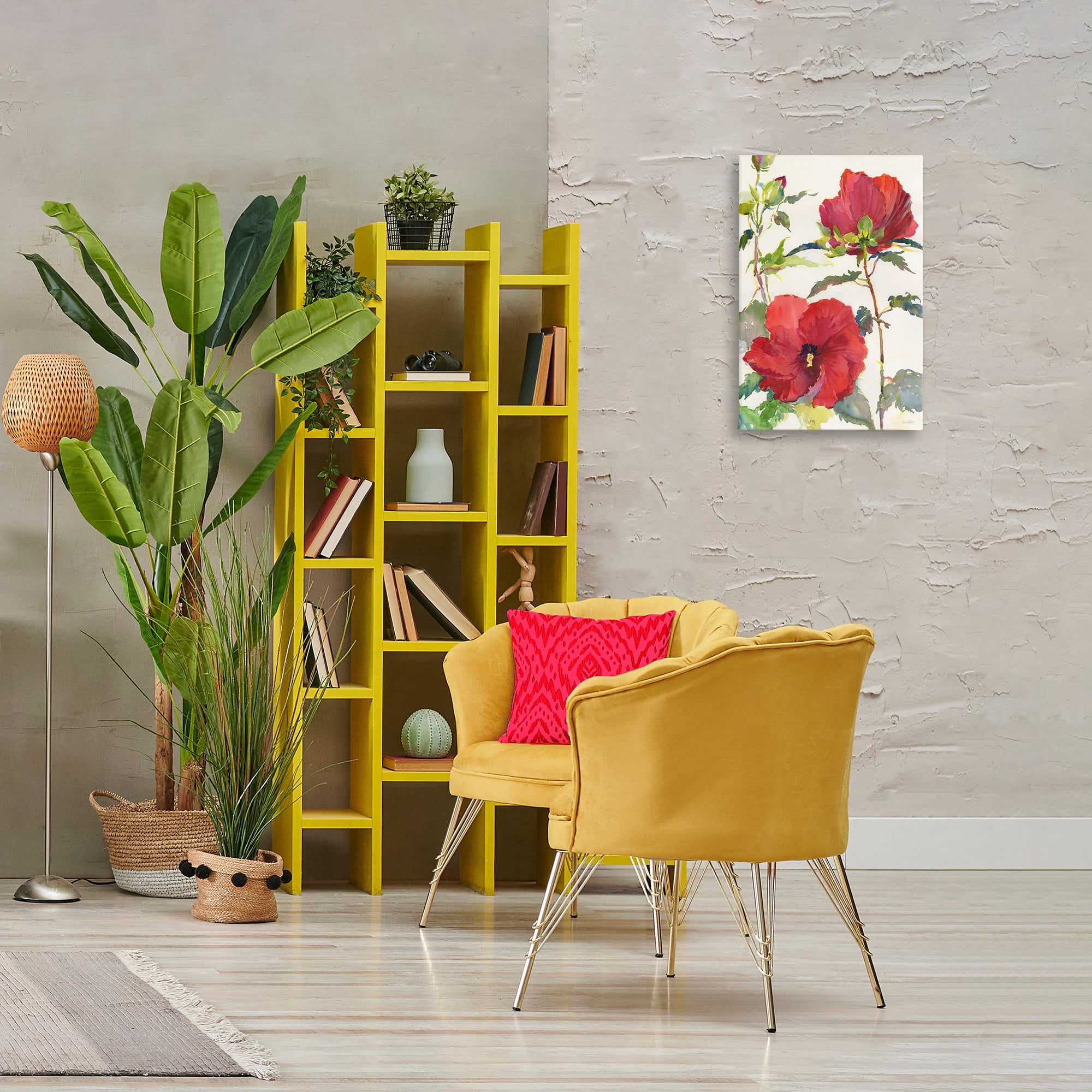 Stupell Industries Red Poppy Duo Botanical & Floral Painting Gallery Wrapped Canvas Art Print Wall Art, 16 x 24