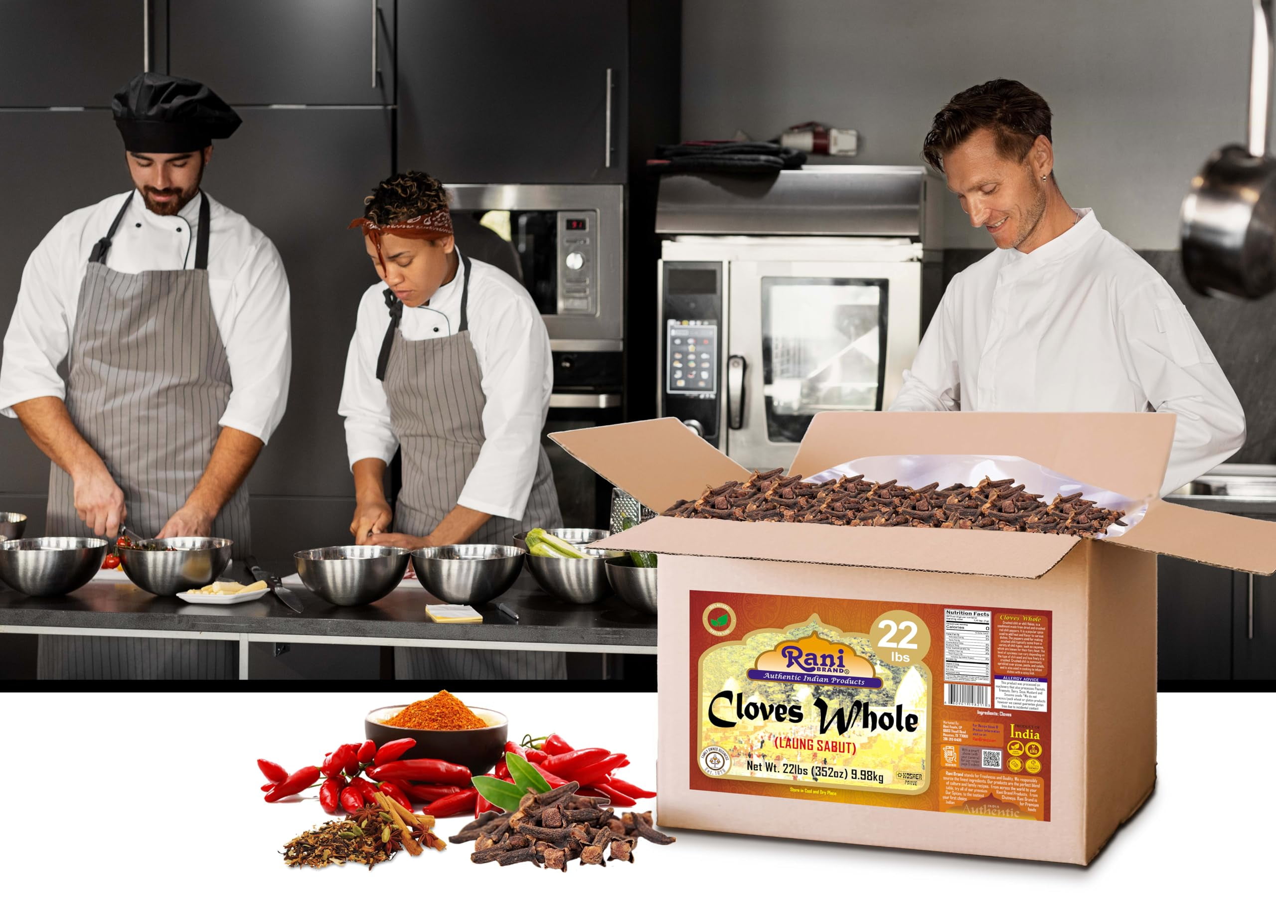Rani Cloves Whole (Laung) 352oz (22lbs) 9.98kg, Bulk Box, Great for Food, Tea, Pomander Balls and Potpourri, Hand Selected, Spice ~ All Natural | NON-GMO | Vegan | Gluten Friendly | Indian Origin