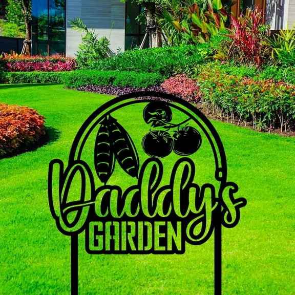 Handmadetneonsign Custom Outdoor Vegetable Metal Sign With Stakes, Garden Metal Name Sign Stakes