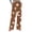 Brown #18, variant on Flanne Pajama Pants for Women Star Moon Print Wide Leg Sleep Lounge Trousers with Pockets
