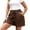 r-1374Brown335, variant on Women Athletic Shorts For Running Yoga Workouts High Waist Loose Fit Comfort Stretch Fabric With Drawcord Elastic Waistband Pockets Breathable Solid Color Summer Daily Casual Bottoms