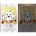 thumbnail image 2 of Caroline's Treasures BB1939CNL White Poodle Easter Egg Hunt Ceramic Night Light, 6x4x3", multicolor, 2 of 2