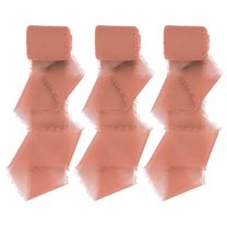 Uxcell Handmade Fringe Chiffon Ribbon, Frayed Chiffon Silk Ribbon for Bouquets Gift Wrapping Wedding Decor Brick Red