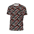 thumbnail image 6 of Wukai Houndstooth Green Red Print Men's Short-Sleeved Mesh T-Shirt,Quick-Dry Short Sleeve Workout T-Shirt-XX-Large, 6 of 8