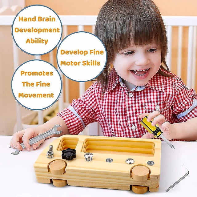 Tablero de destornillador Montessori para niños Tablero ocupado de madera Materiales Montessori ZefeiWu 8390615092944
