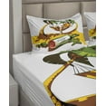 thumbnail image 6 of Ambesonne Beach Fitted & Top Sheet Set with Shams, Message in Bottle Summer, White Green Yellow, 6 of 8