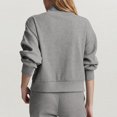 thumbnail image 5 of Blusa Mangas Largas Sudadera de punto recortada para mujer Top de punto recortado informal Chaqueta de color sólido Outwear Cgtredaw Gris T S para Mujer, 5 of 5