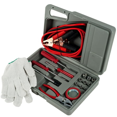 Emergency Kit for Roadside Assistance by Stalwart (30 Piece Tool Kit, Jumper