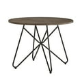 thumbnail image 2 of Weston Home Delong Walnut Finish 42-inch Round Dining Table with Black Iron Legs, 2 of 5