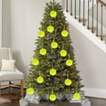 thumbnail image 3 of Adorno navideño verde de poliéster de 8 cm, bola decorativa, decoración navideña clásica verde, con lazo para colgar para decorar árboles o chimeneas.,Vsgery, 3 of 8