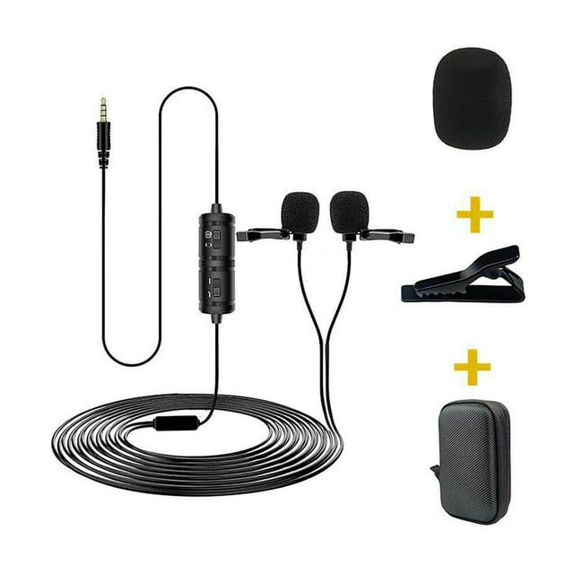 Dual Microphone 3.5mm Noise Reduction Live Microphone Video Recording Microphone