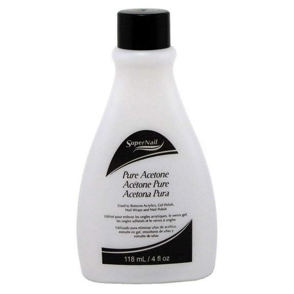 Super Nail 4 Ounce Pure Acetone Polish Remover (Clear) (118ml) (2 Pack)
