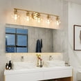 thumbnail image 6 of Deyidn 5 Light Gold Bathroom Vanity Light with White Globe Glass Shade Modern Bathroom Wall E26 Bulb, 6 of 7