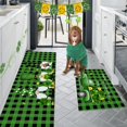 thumbnail image 4 of Bjutir Doormat St. Day Kitchen Rug Set Of 2 Buffalo Plaid Truck Non Slip Comfortable Washable Floor Mats Rubber Mats For Kitchen Sink Front Set Of 2, 4 of 5