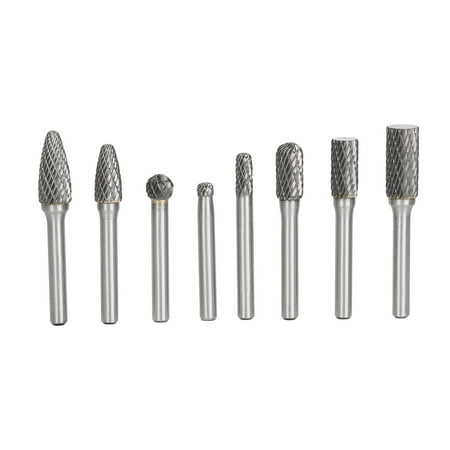 

8PCS Carbide Burrs Double Cut Rotary Tungsten Steel Burr Set for Metal Wood Carving Polishing Milling Multiple Shapes