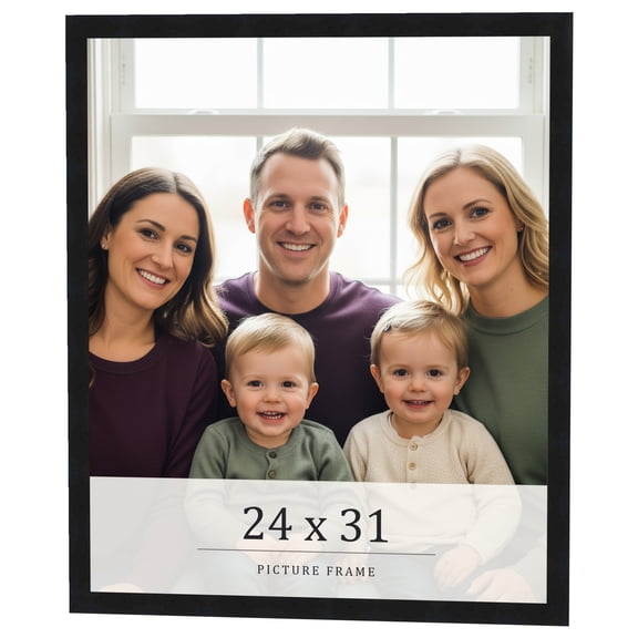 24x31 Frame Black Real Wood Picture Frame Width 0.75 inches | Interior Frame Depth 0.5 inches |