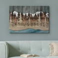thumbnail image 3 of PixonSign Canvas Print Wall Art Winter Pastel Mountain Range Nature Wilderness Woodblock Illustrations Decorative Multicolor Landscape Wood Panels Country/Farmhouse - 32"x48", 3 of 5