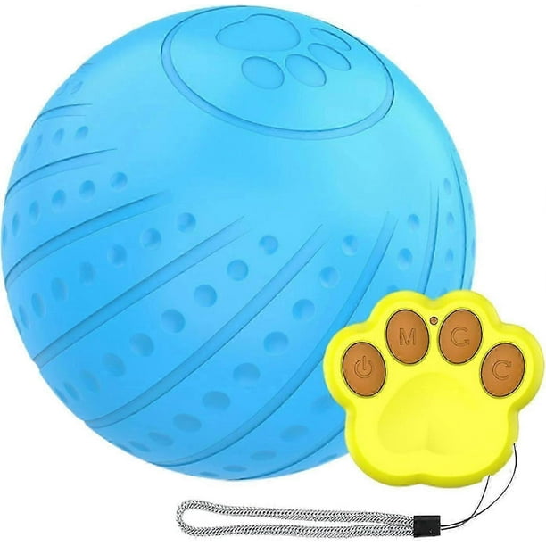 Interactive Dog Toys Ball, 360 Automatic Rolling Dog Chew Throw Balls with Remote & 2 Modes LED Light, Pet Electric Ball Toys