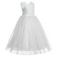 thumbnail image 2 of IBTOM CASTLE Flower Girl Dress Princess Sleeveless Floral Embroidered Kids Summer Wedding Pageant Birthday Party Tutu Tulle Dress 2-3 Years White, 2 of 4