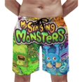 thumbnail image 5 of My Singing Monsters Men's Swim Trunks Board Shorts Drawstring Elastic Waist Quick Dry Swimsuits Beach Shorts with Pockets M, 5 of 8