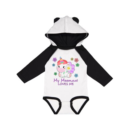 

Inktastic My Meemaw Loves Me- cute unicorn Gift Baby Boy or Baby Girl Long Sleeve Bodysuit