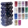 thumbnail image 1 of Bola de Navidad Bola de decoración de árbol de Navidad inastillable Adornos de bolas de Navidad Bola de decoración de fiesta de boda de vacaciones 1,6 "(4 cm) Juego de 36 piezas (azul, 1 of 4