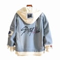 thumbnail image 1 of Chaqueta vaquera con capucha estilo Stray Kids Letter Graffiti, 1 of 1