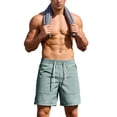 thumbnail image 6 of Besolor Mens Workout Shorts Lightweight Breathable Quick Dry Summer Athletic Running Elastic Waist Drawstring Shorts with Zipper Pockets(5X-Large,Mint Green), 6 of 7