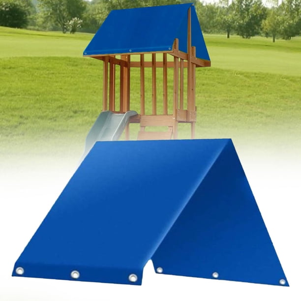 Toldo de repuesto para patio de juegos, lona impermeable, tela Oxford resistente a la intemperie, multiusos, protector solar, para patio trasero al aire libre Azul