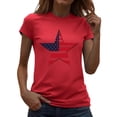thumbnail image 2 of Vetsdori Red White and Blue Shirts for Women American Flag USA Years Anniversary Pullover Graphic Crew Neck Short Sleeve Summer,Fourth of July Casual Womens Blouses Independence Day, 2 of 7