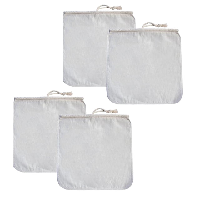 4Pack Organic Reusable Cold Coffee Brew Filters Bag,12 Inch Wine Brewing Filters Eco-Friendly Mesh Cotton Toddy Filter