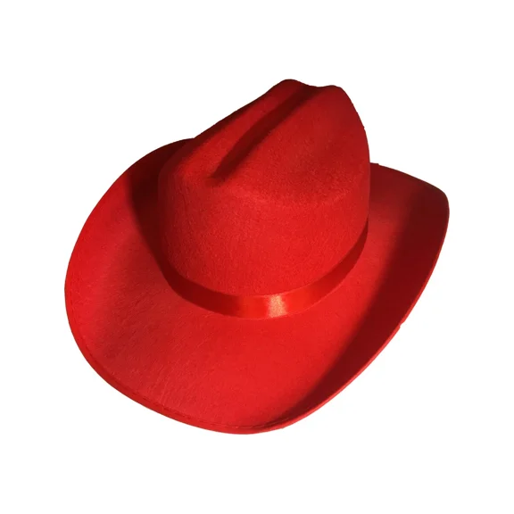 Child'S Red Cowboy Or Cowgirl Hat With Neck String Costume Accessory