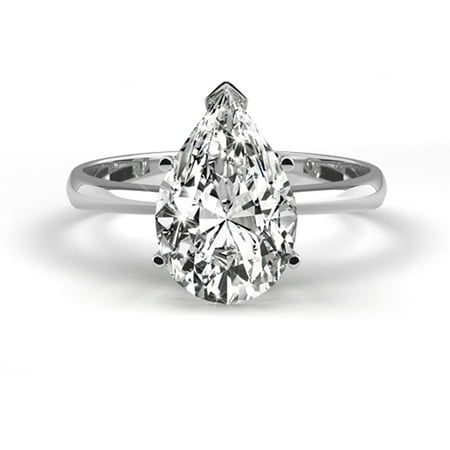 Platinum Diamond Ring Natural Certified 1.07 Carat Weight Pear Shaped G