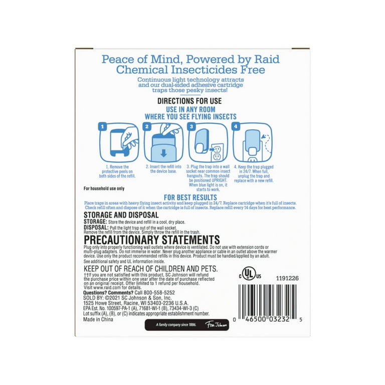 Raid Essentials Indoor Electric Light Trap Starter Kit for Flying