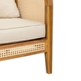thumbnail image 6 of Christopher Knight Home Bohemian Outdoor Wicker Lounge Chair with Cushion, Solid Wood Frame, Beige, Set of 2, 6 of 11