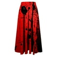 thumbnail image 6 of Nmnitkp Skirts for Women Halloween Print Women's Pleated Skirt Chiffon Elastic Waist A-Line Midi Length Skirt Fashionable Trends Maxi Skirt, 6 of 6